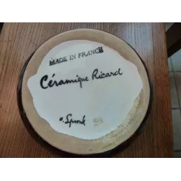 CENDRIER CERAMIQUE RICARD  DIAMETRE 17CM