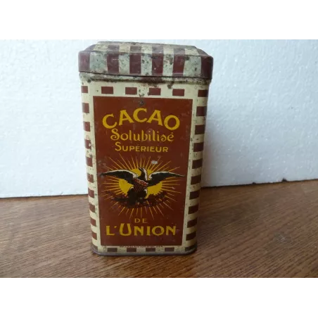 BOITE CACAO  L'UNION  6CM X6CM  HT 10.50CM