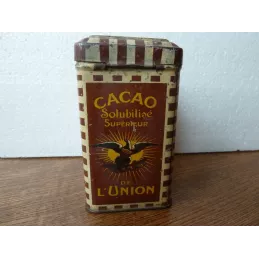 BOITE CACAO  L'UNION  6CM X6CM  HT 10.50CM