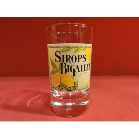 6 VERRES  SIROP BIGALLET   15 CL  HT 10 CM