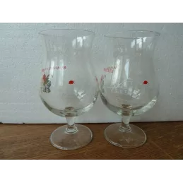 2 VERRES BRASSERIE D'ACHOUFFE 25CL HT.15.20CM