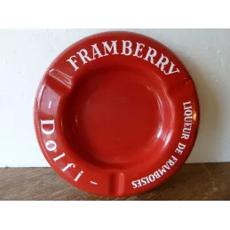 CENDRIER DOLFI FRAMBERY EN METAL EMAILLE  DIAMETRE  19CM