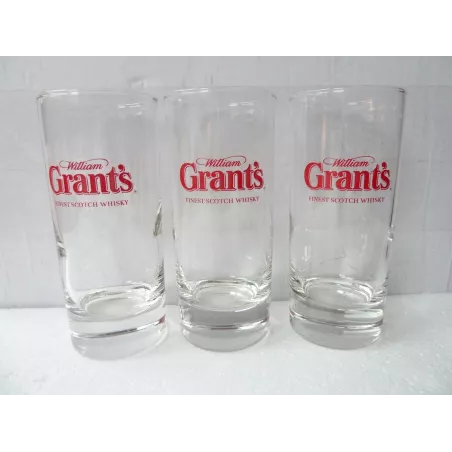 3 VERRES  WILLIAM GRANT'S 22CL HT 13CM