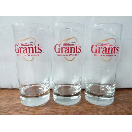 3 VERRES  WILLIAM GRANT'S 22CL HT 13CM