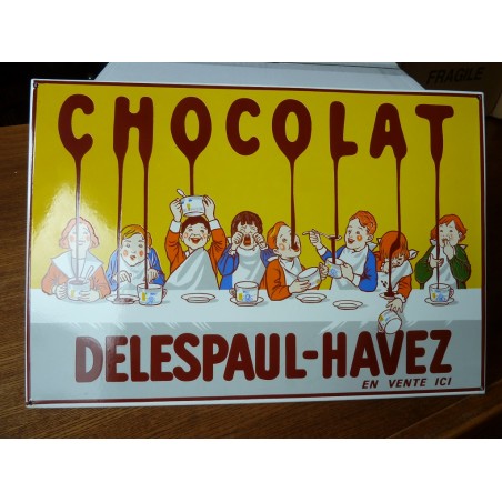 PLAQUE EMAILLEE CHOCOLAT DELESPAUL-HAVEZ