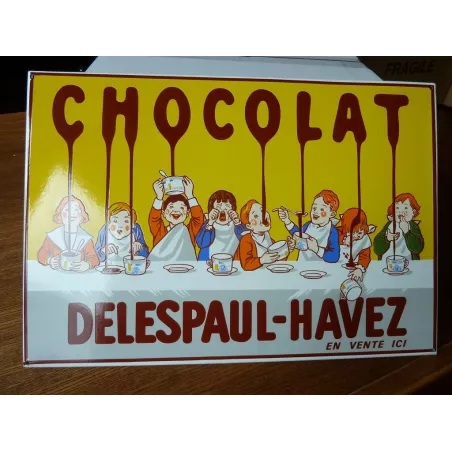 PLAQUE EMAILLEE CHOCOLAT DELESPAUL-HAVEZ