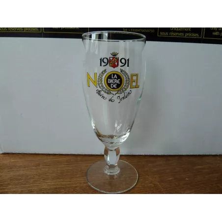 1 VERRE  BIERE DE NOEL JENLAIN 25CL HT 17.70CM ANNEE 1991