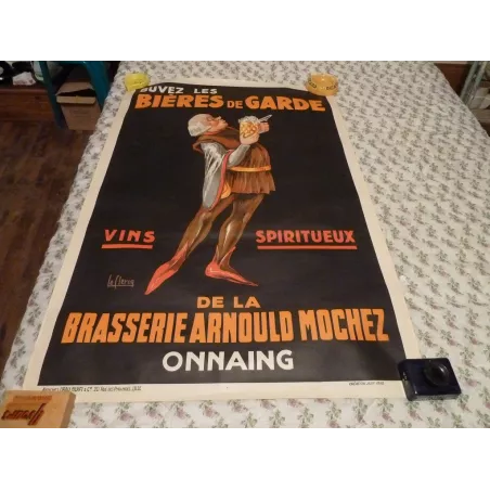 AFFICHE  DE LA BRASSERIE   ARNOULD MOCHEZ   1M20 X0M80  ONNAING