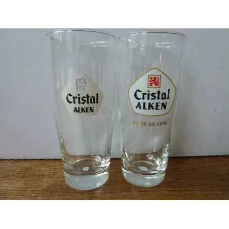 2 VERRES CRISTAL ALKEN 25CL DIFFERENTS HT 14.70CM