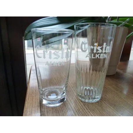 2 VERRES CRISTAL ALKEN 25CL HT 14CM ET 13CM