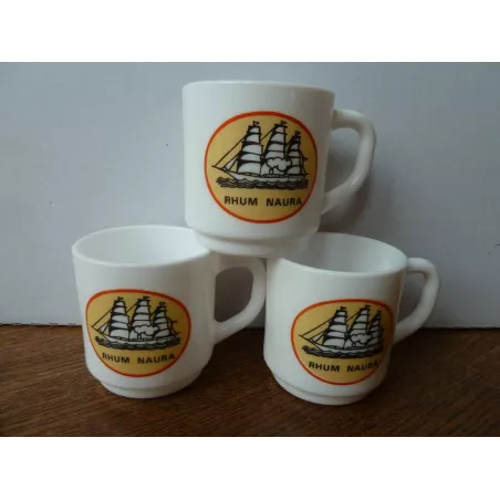 3 TASSES  RHUM NAURA  EN ARCOPAL HT 6CM