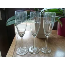 3 FLUTES CHAMPAGNE LANSON 10CL HT 17.50CM