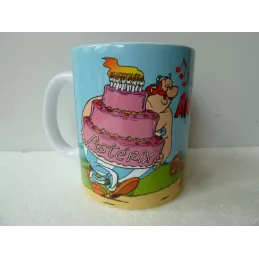 MUG ASTERIX JOYEUX ANNIVERSAIRE  HT 9.60CM ANNEE 2018