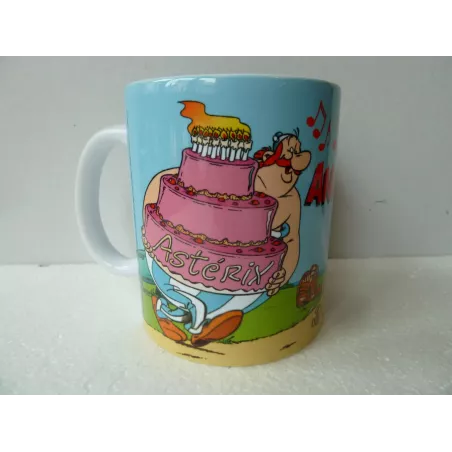 MUG ASTERIX JOYEUX ANNIVERSAIRE  HT 9.60CM ANNEE 2018