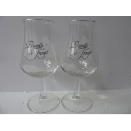 2 VERRES PRUNELLE DE TROYES 10CL HT 13.20CM