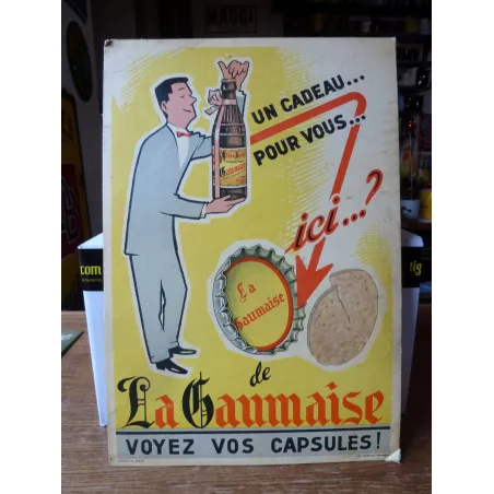 CARTON  PRESENTOIR  BIERE LA GAUMAISE  46.50CM X32CM