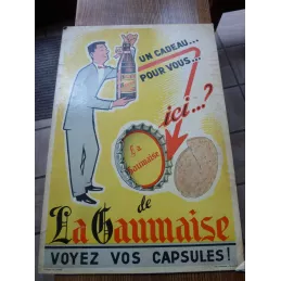 CARTON  PRESENTOIR  BIERE LA GAUMAISE  46.50CM X32CM