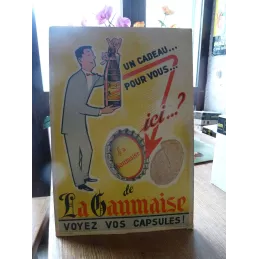 CARTON  PRESENTOIR  BIERE LA GAUMAISE  46.50CM X32CM
