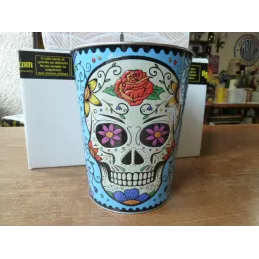 CORBEILLE A PAPIER  TETE DE MORT HT 21.20CM  DIAMETRE 17CM