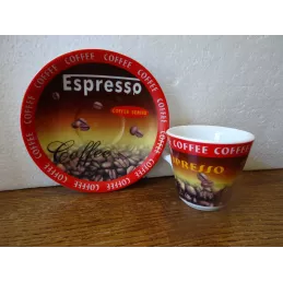 4 TASSES EXPRESSO + 4 SOUS TASSES