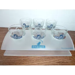 6 SHOOTERS  ERISTOFF AVEC UN PLATEAU POUR TROIS VERRES