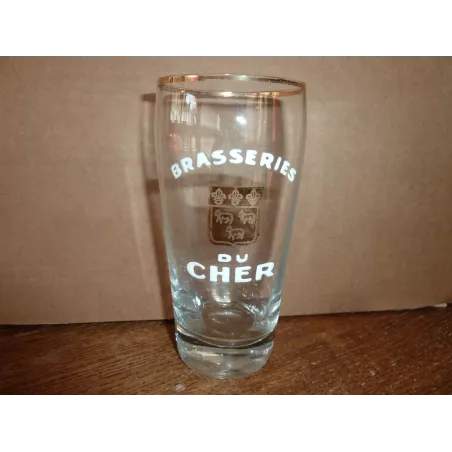 1 VERRE BRASSERIE DU CHER EMAILLE  25CL HT 13.70CM