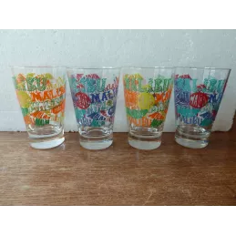 4 VERRES MALIBU COLLECTOR  25CL HT 12CM