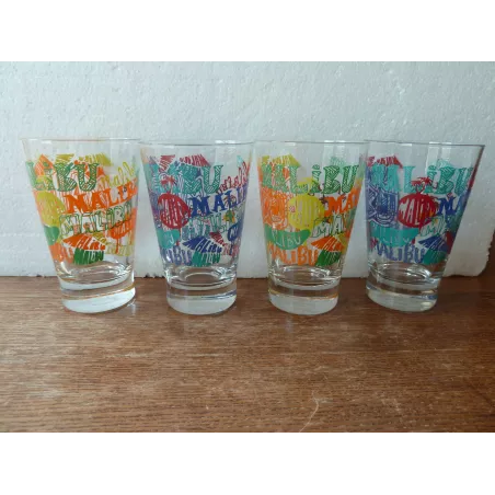 4 VERRES MALIBU COLLECTOR  25CL HT 12CM
