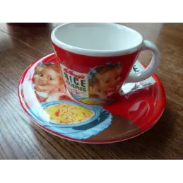 1 TASSE A CAFE KELLOGG'S AVEC SA SOUS TASSE  ANNEE 2005