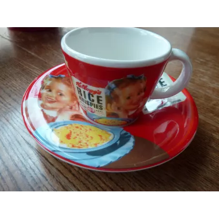 1 TASSE A CAFE KELLOGG'S AVEC SA SOUS TASSE  ANNEE 2005