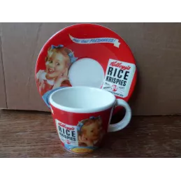 1 TASSE A CAFE KELLOGG'S AVEC SA SOUS TASSE  ANNEE 2005