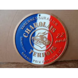 PLAQUE CHAROLAIS  TERROIR GRAND PRIX CONCOURS 2011 VARENNES SUR ALLIER  DIAMETRE 19.70CM