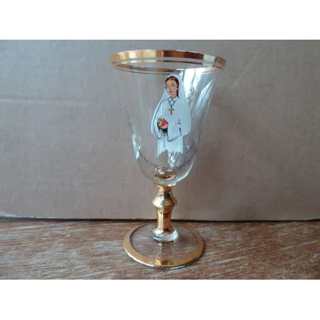 1VERRE SOUVENIR DE COMMUNION HT 13.20CM