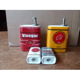 ENSEMBLE  VINAIGRE , HUILE, SEL ET POIVRE