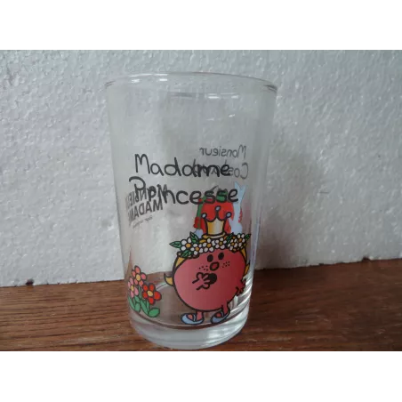 1 VERRE A MOUTARDE  MADAME PRINCESSE MONSIEUR COSTAUD HT 9.70CM