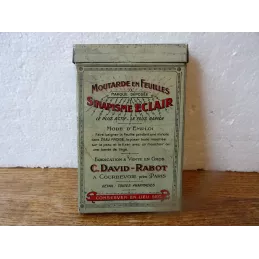BOITE  MOUTARDE EN FEUILLES SINAPISME ECLAIR   PHARMACIE  13.20CM X8.40CM X1.30CM