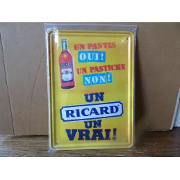 TOLE RICARD  UN RICARD UN VRAI  21.20CM X15.50CM