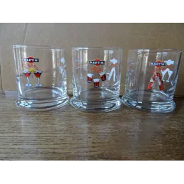 3 VERRES MARTINI COLLECTOR  HT 8CM