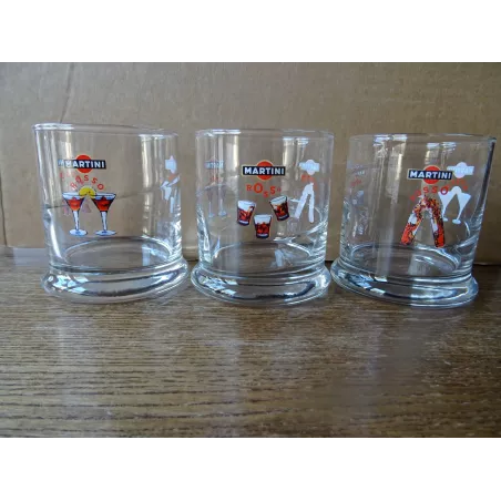 3 VERRES MARTINI COLLECTOR  HT 8CM