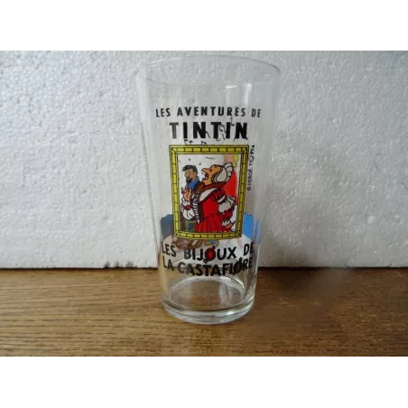 1 VERRE  TINTIN  LES BIJOUXDE LA CASTAFIORE HT 11.50CM