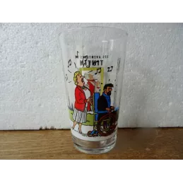 1 VERRE  TINTIN  LES BIJOUXDE LA CASTAFIORE HT 11.50CM
