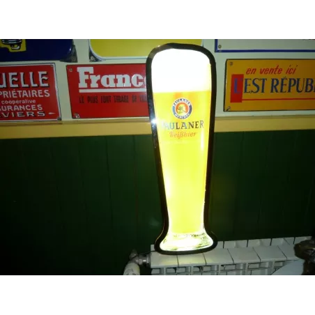 ENSEIGNE PAULANER  EN FORME DE VERRE  60CM X18CM