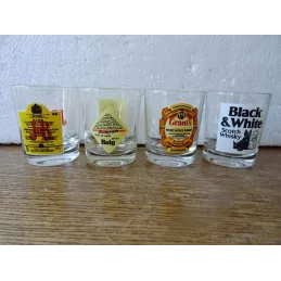 4 SHOOTERS  WHISKY J&B ,  HAIG, GRANT'S ,  BLACK&WHITE
