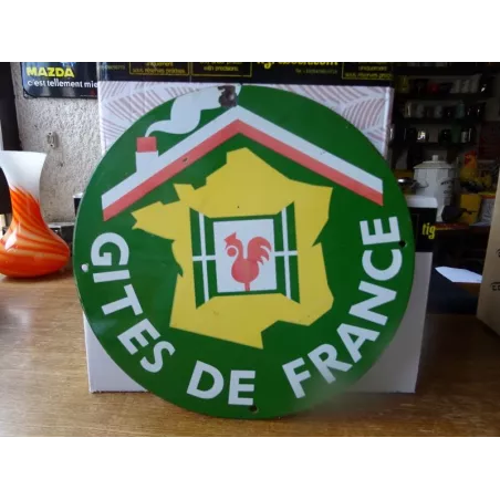 PLAQUE EMAILLEE GITES DE FRANCE  DIAMETRE 35CM