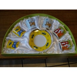 6 MINIS TASSES  A CAFE CHAT  6.50CL  HT 5.50CM