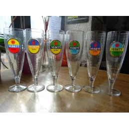 6 VERRES VEDETT 33CL MARTELES ET LOURDS HT 23.80CM