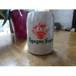 CHOPE CIGOGNE  SUPER 25CL   BRASSERIE  NAIN D'ALSACE  HT 11CM