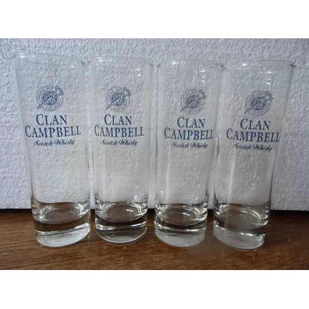 4 VERRES CLAN CAMPBELL 22CL HT 15.20CM