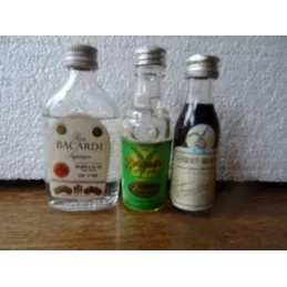 3 MIGNONETTES   BACARDI, PAGES, FERNET-BRANCA