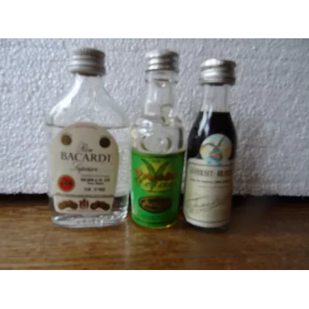 3 MIGNONETTES   BACARDI, PAGES, FERNET-BRANCA